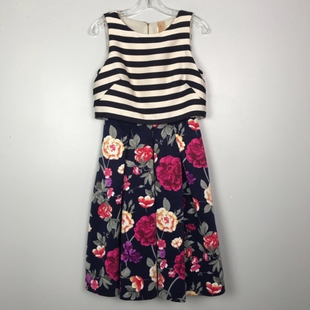 Anthropologie Striped Floral Dress